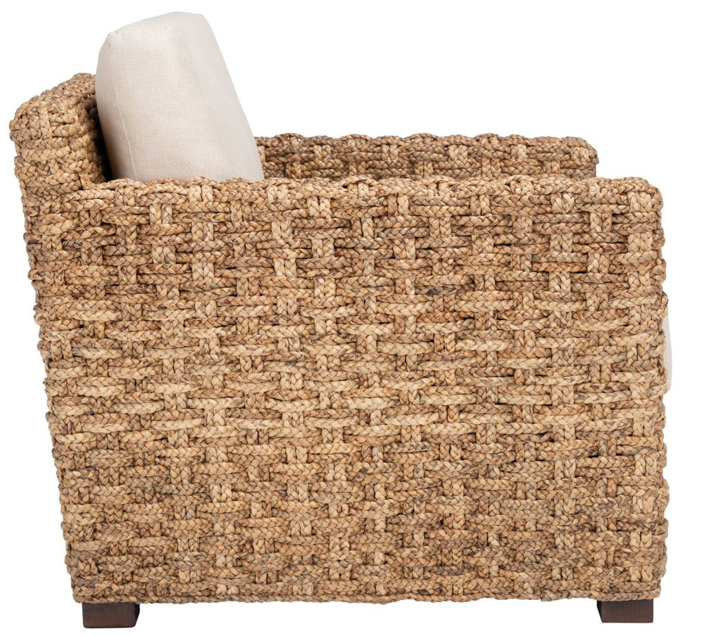 Safavieh GREGORY Natural Water Hyacinth Accent Chair – Plush Beige Upholstery for Cozy, Stylish Living Spaces CWK2001A