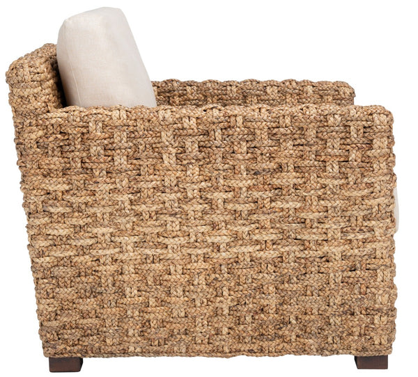 Safavieh GREGORY Natural Water Hyacinth Accent Chair – Plush Beige Upholstery for Cozy, Stylish Living Spaces CWK2001A