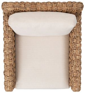Safavieh GREGORY Natural Water Hyacinth Accent Chair – Plush Beige Upholstery for Cozy, Stylish Living Spaces CWK2001A