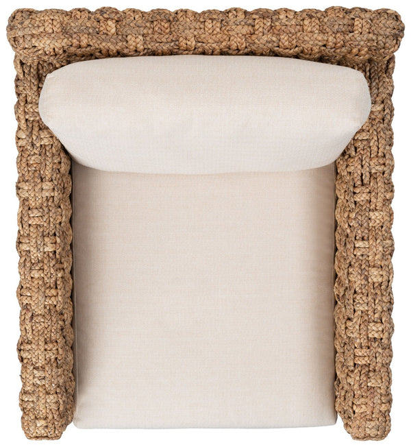 Safavieh GREGORY Natural Water Hyacinth Accent Chair – Plush Beige Upholstery for Cozy, Stylish Living Spaces CWK2001A