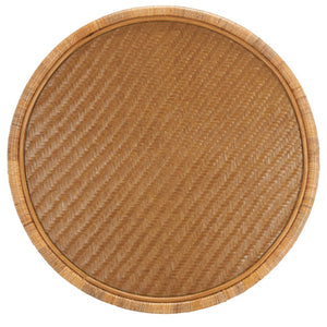 Safavieh LIANNE Rattan Round Coffee Table – Handwoven Design with Tempered Glass Top for Coastal & Boho Style CWK2002A