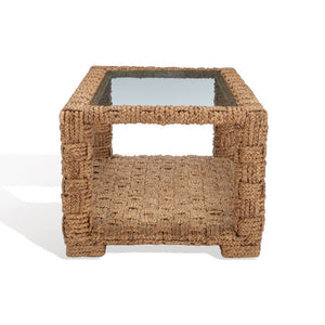 Safavieh CHRISTI Waterhyacinth Coffee Table – Coastal Chic Design with Glass Top & Hand-Braided Elegance CWK2004A