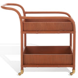 Safavieh Barnette Rattan Pole Barcart XII23 Amber Wood / Metal CWK2006A