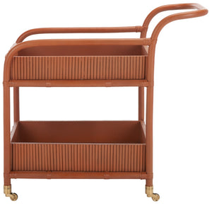 Safavieh Barnette Rattan Pole Barcart XII23 Amber Wood / Metal CWK2006A