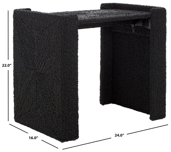 Safavieh WYNIMA Sea Grass Accent Table - Stylish, Durable Design Perfect for Living Rooms and Bedrooms Black CWK2008A