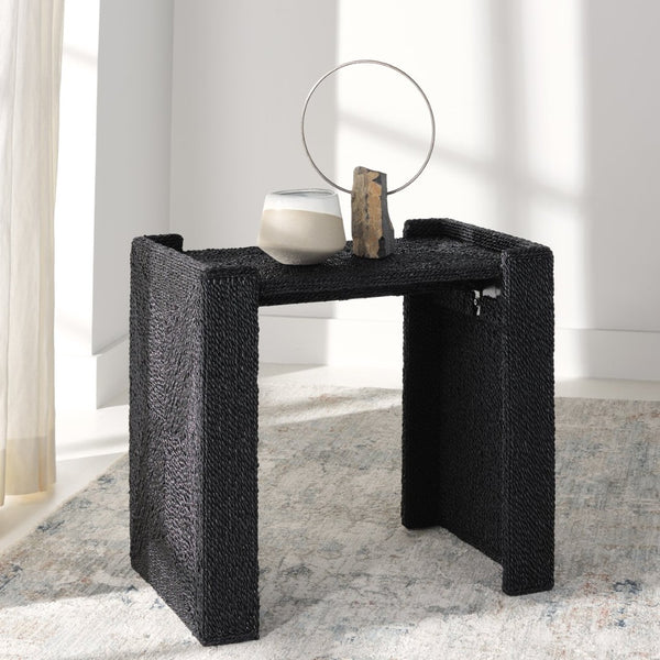 Safavieh WYNIMA Sea Grass Accent Table - Stylish, Durable Design Perfect for Living Rooms and Bedrooms Black CWK2008A