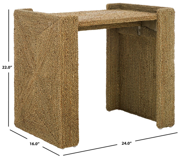 Safavieh WYNIMA Sea Grass Accent Table - Stylish, Durable Design Perfect for Living Rooms and Bedrooms Natural CWK2008B
