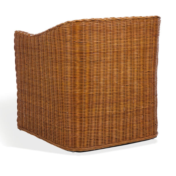 Safavieh SHARON Rattan Accent Chair - Cozy Beige Upholstered Armchair with Intricate Weave & Modern Comfort CWK2009A