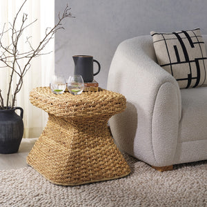 Safavieh Caprianna Woven Waterhyacinth Accent Table Natural CWK2010A