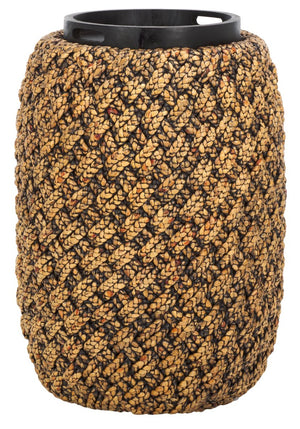 Safavieh BAYLEY Handwoven Water Hyacinth Accent Table with Lift-Top Storage | Natural & Dark Brown Charm CWK2011A