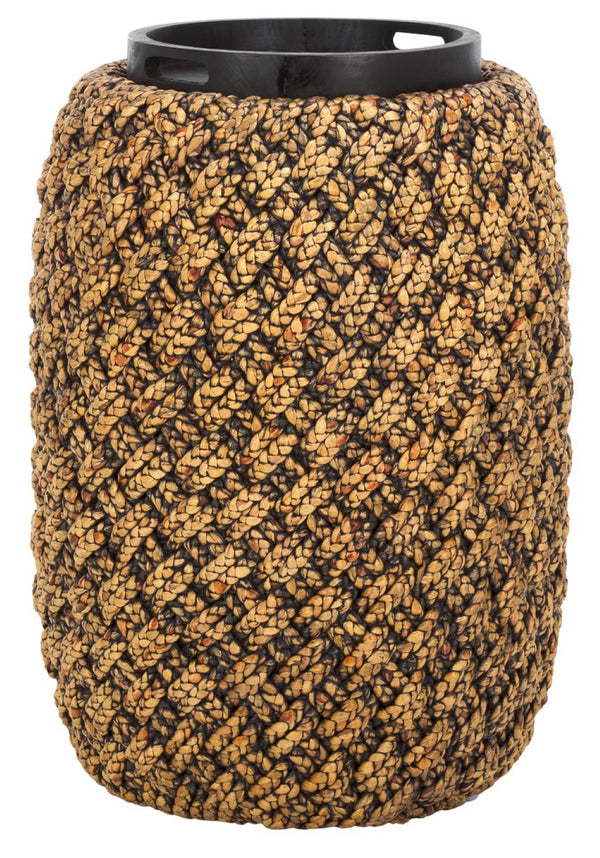 Safavieh BAYLEY Handwoven Water Hyacinth Accent Table with Lift-Top Storage | Natural & Dark Brown Charm CWK2011A