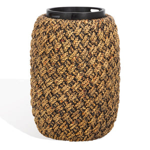 Safavieh BAYLEY Handwoven Water Hyacinth Accent Table with Lift-Top Storage | Natural & Dark Brown Charm CWK2011A