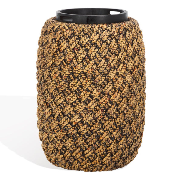 Safavieh BAYLEY Handwoven Water Hyacinth Accent Table with Lift-Top Storage | Natural & Dark Brown Charm CWK2011A