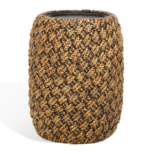 Safavieh BAYLEY Handwoven Water Hyacinth Accent Table with Lift-Top Storage | Natural & Dark Brown Charm CWK2011A