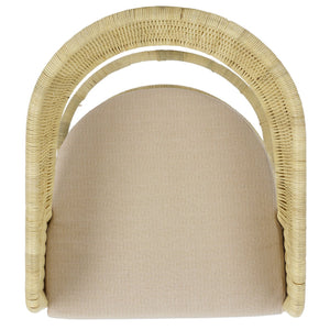 Safavieh Krystalina Rattan Dining Chair - Natural & White - Rustic Elegance Meets Modern Comfort For Your Home Natural ,White Rattan ,Iron ,Fabric ,Foam Cwk2018a