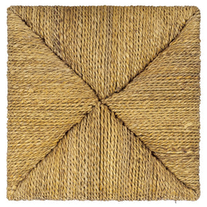 Safavieh Donnabella Woven Abaca Ottoman - Elegant Natural Décor With Customizable Touch For Your Home Natural Abaca ,Mahagony Wood Cwk2020a