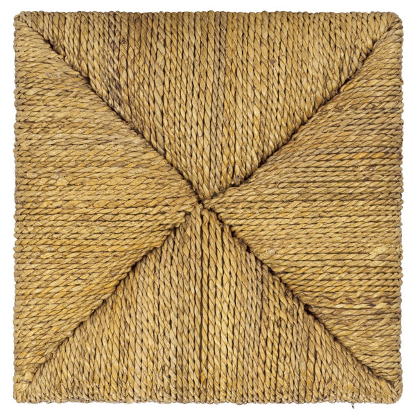 Safavieh Donnabella Woven Abaca Ottoman - Elegant Natural Décor With Customizable Touch For Your Home Natural Abaca ,Mahagony Wood Cwk2020a