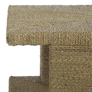 Safavieh Malta Woven Seagrass Coffee Table - Natural Elegance For Your Living Room & Unique Centerpiece Design Natural Seagrass ,Mahogany Wood Cwk2024a