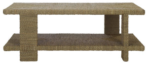 Safavieh Malta Woven Seagrass Coffee Table - Natural Elegance For Your Living Room & Unique Centerpiece Design Natural Seagrass ,Mahogany Wood Cwk2024a