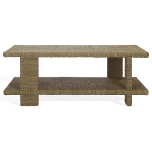 Safavieh Malta Woven Seagrass Coffee Table - Natural Elegance For Your Living Room & Unique Centerpiece Design Natural Seagrass ,Mahogany Wood Cwk2024a