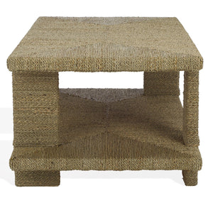 Safavieh Malta Woven Seagrass Coffee Table - Natural Elegance For Your Living Room & Unique Centerpiece Design Natural Seagrass ,Mahogany Wood Cwk2024a