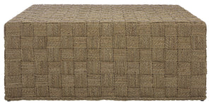 Safavieh Norabelle Square Woven Seagrass Coffee Table In Natural - Elegant Design For Modern & Classic Spaces Natural Seagrass ,Mahogany Wood Cwk2025a