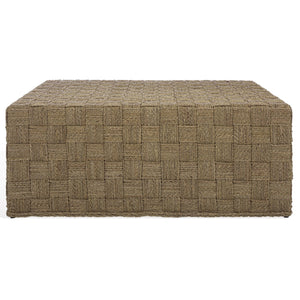 Safavieh Norabelle Square Woven Seagrass Coffee Table In Natural - Elegant Design For Modern & Classic Spaces Natural Seagrass ,Mahogany Wood Cwk2025a