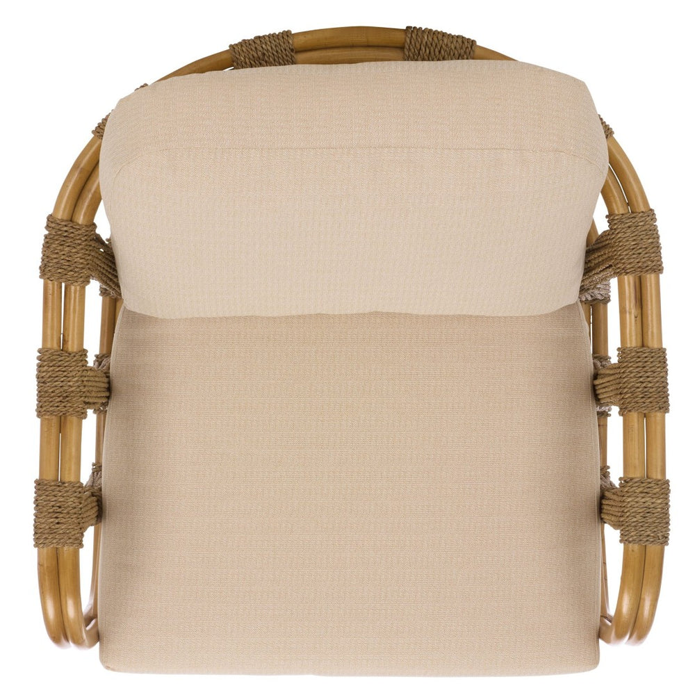 Safavieh PENNYLYN Seagrass Accent Chair - Elegant Walnut Frame & White Upholstery for Stylish Interiors CWK2026A