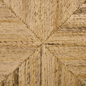 Rolando Abaca Round Coffee Table — Handwoven Texture, Solid Wood Frame, Coastal-Boho Accent Piece
