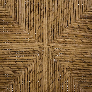 Kona Woven Abaca Dining Chair With Matte Wood Frame, Ergonomic Support, Coastal Modern Accent Seat