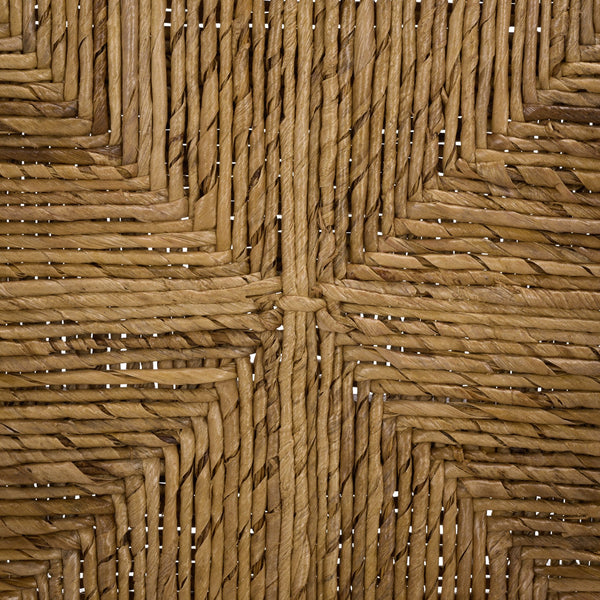 Kona Woven Abaca Dining Chair With Matte Wood Frame, Ergonomic Support, Coastal Modern Accent Seat