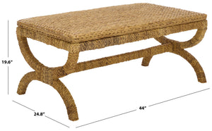 Larysa Handcrafted Abaca & Water Hyacinth Coffee Table — Rustic Modern Texture, Durable Wood Core