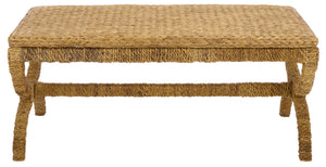Larysa Handcrafted Abaca & Water Hyacinth Coffee Table — Rustic Modern Texture, Durable Wood Core
