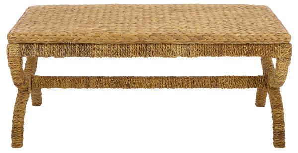Larysa Handcrafted Abaca & Water Hyacinth Coffee Table — Rustic Modern Texture, Durable Wood Core