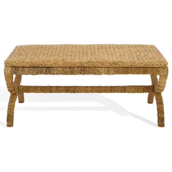 Larysa Handcrafted Abaca & Water Hyacinth Coffee Table — Rustic Modern Texture, Durable Wood Core