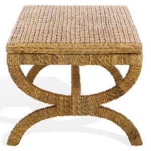 Larysa Handcrafted Abaca & Water Hyacinth Coffee Table — Rustic Modern Texture, Durable Wood Core