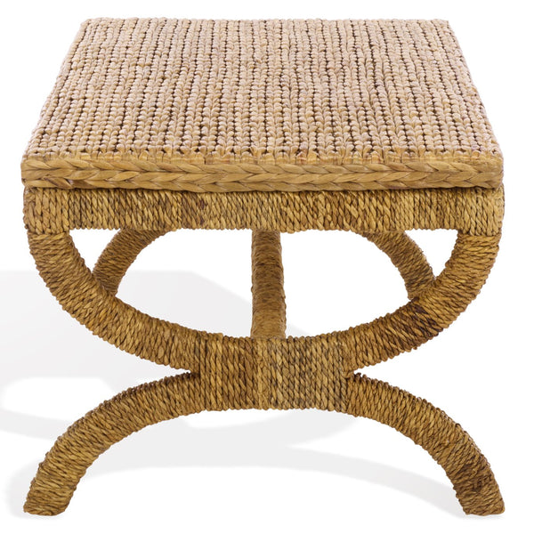 Larysa Handcrafted Abaca & Water Hyacinth Coffee Table — Rustic Modern Texture, Durable Wood Core