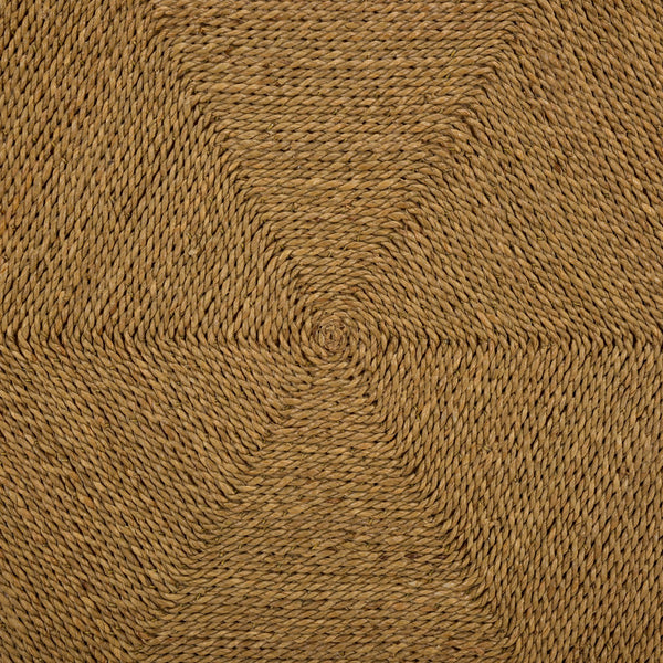Frederica Rattan Pole And Seagrass Coffee Table — Handwoven Coastal-Boho Centerpiece, 33.8" Square, Lightweight Durable