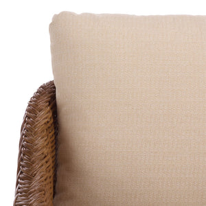 Nikolina Rattan Accent Chair With Supportive Foam Cushion — Lightweight, Textured Coastal Boho Seating