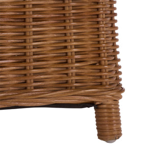 Nikolina Rattan Accent Chair With Supportive Foam Cushion — Lightweight, Textured Coastal Boho Seating
