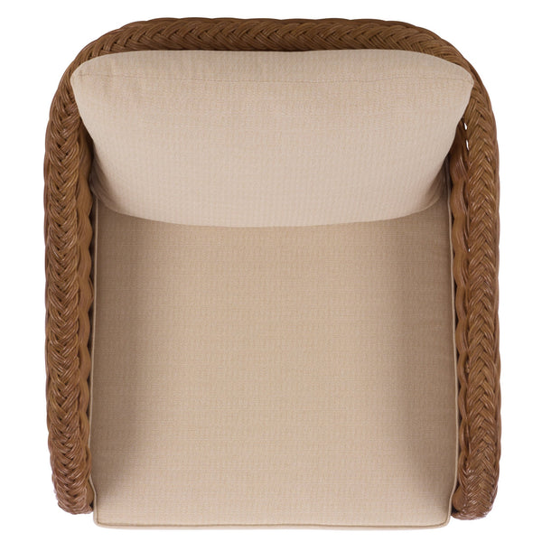 Nikolina Rattan Accent Chair With Supportive Foam Cushion — Lightweight, Textured Coastal Boho Seating