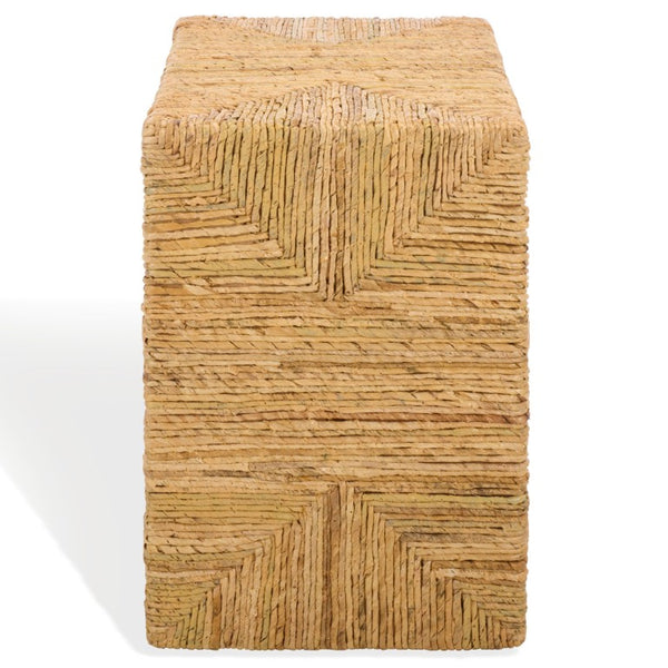 Safavieh Fowler Abaca Fiber Two Shelf Accent Table Natural Woven Boho Coastal Decor CWK2039A