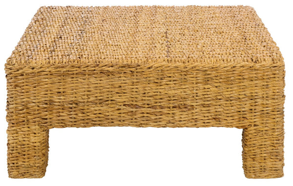 Safavieh Donovan Abaca Fiber Square Coffee Table Artisan Woven Natural Low Profile Living Room CWK2040A