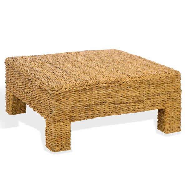 Safavieh Donovan Abaca Fiber Square Coffee Table Artisan Woven Natural Low Profile Living Room CWK2040A