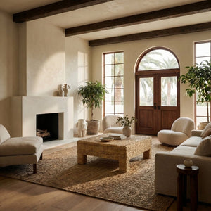 Safavieh Donovan Abaca Fiber Square Coffee Table Artisan Woven Natural Low Profile Living Room CWK2040A