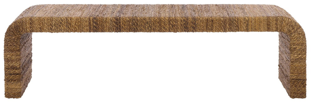 Safavieh Akina Handwoven Abaca Fiber Bench Solid Wood Frame Organic Coastal Entryway Accent CWK2041A