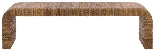 Safavieh Akina Handwoven Abaca Fiber Bench Solid Wood Frame Organic Coastal Entryway Accent CWK2041A