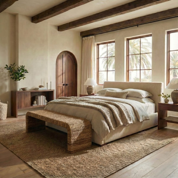 Safavieh Akina Handwoven Abaca Fiber Bench Solid Wood Frame Organic Coastal Entryway Accent CWK2041A