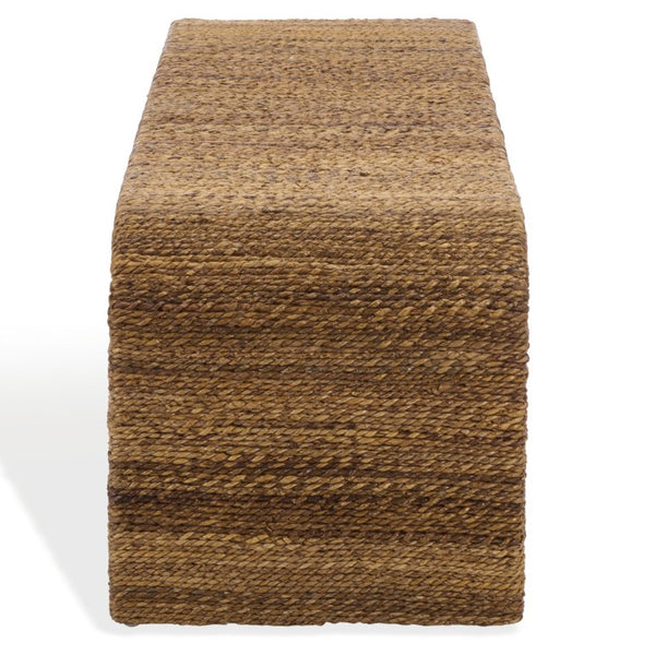 Safavieh Akina Handwoven Abaca Fiber Bench Solid Wood Frame Organic Coastal Entryway Accent CWK2041A