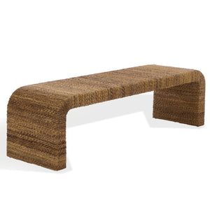 Safavieh Akina Handwoven Abaca Fiber Bench Solid Wood Frame Organic Coastal Entryway Accent CWK2041A